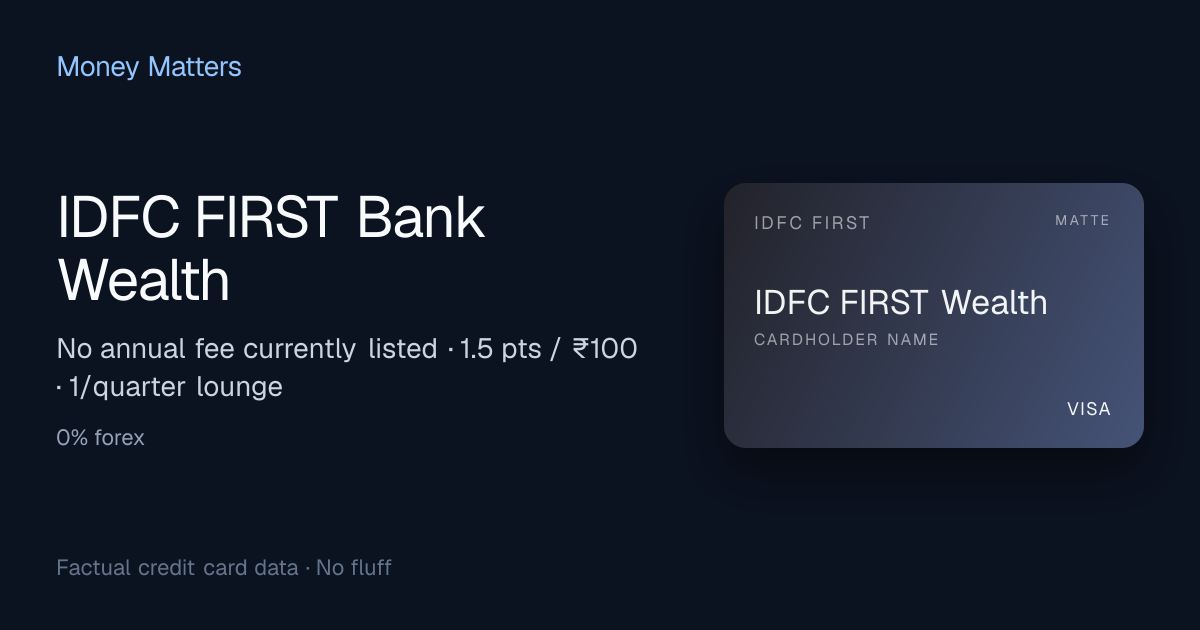 IDFC FIRST Bank Wealth Credit Card – Fees, Rewards & Lounge Access ...